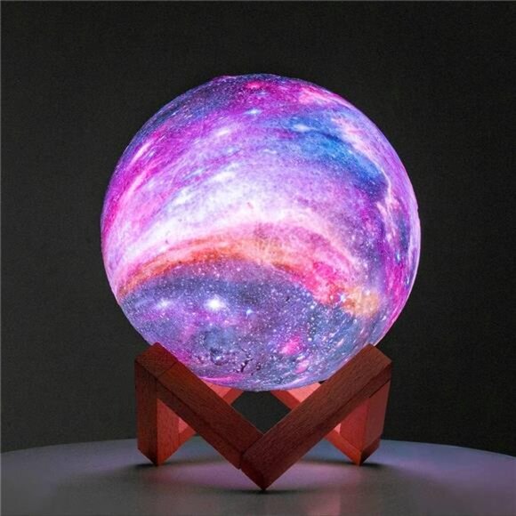 Moon Lamp Galaxy Lamp 5.9 inch 16 Colors LED 3D Moon Light, Remote - Picture 7 of 8